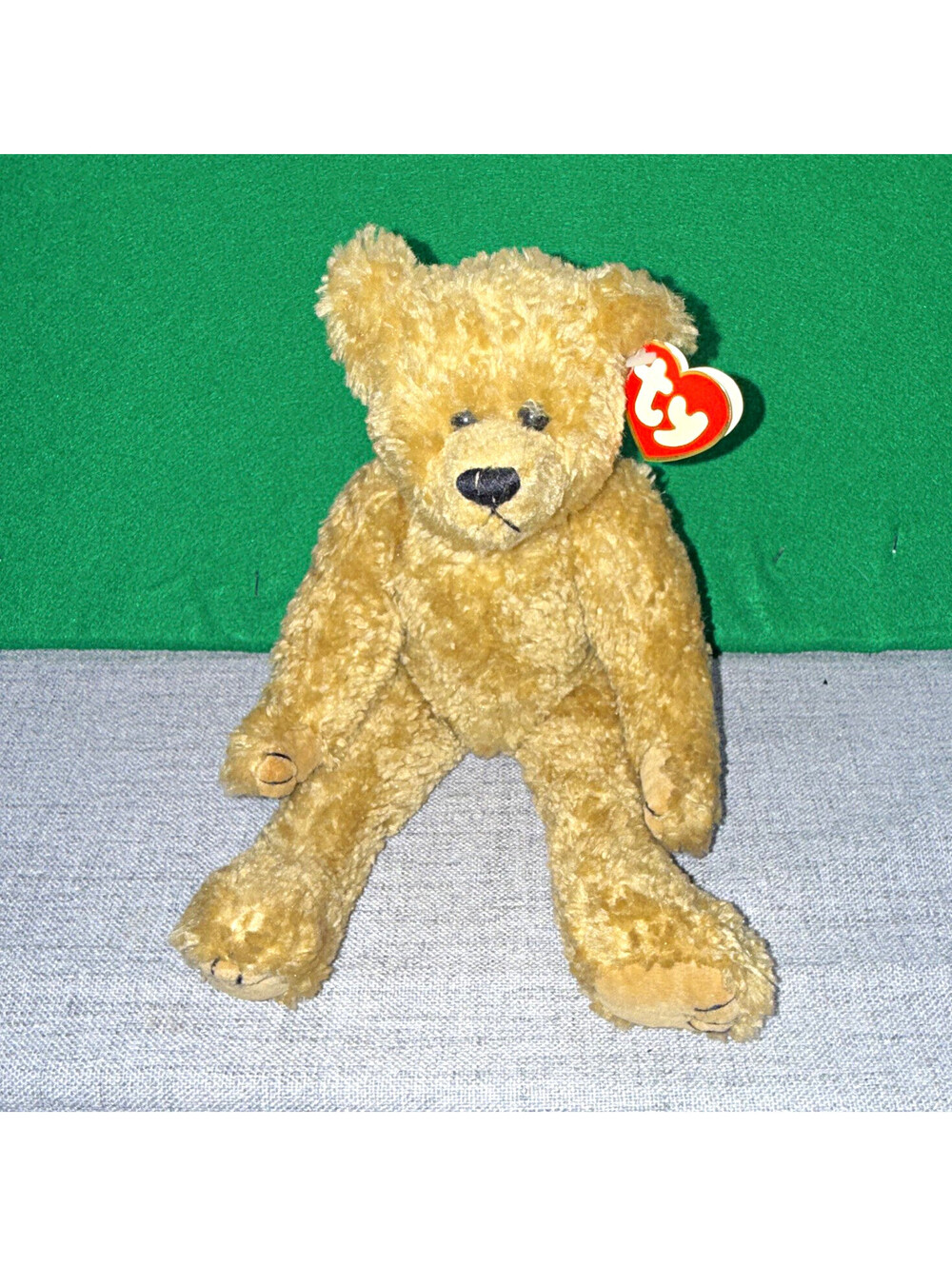 VTG 1994 Ty Attic Treasures Baby Curly Bear Jointed Plush 7" Retired Heart Tag